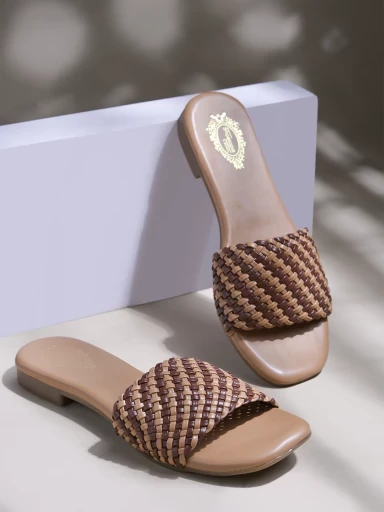 Stylestry Smart Casual Tan Flats for Women & Girls