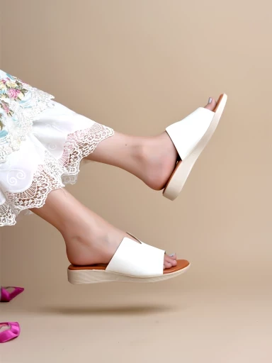 Stylestry Elegant White Wedges For Women & Girls