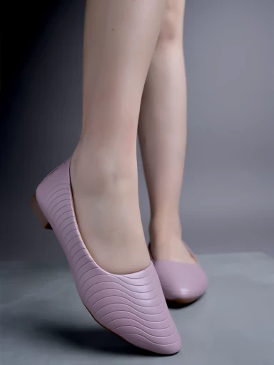 Stylestry Textured Mauve Ballerinas For Women & Girls