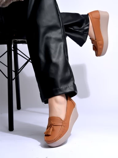 Stylestry Smart Casual Tan Loafers For Women & Gilrs
