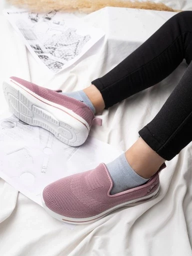 Stylestry Slip-on Comfortable Peach Sneakers For Women & Girls