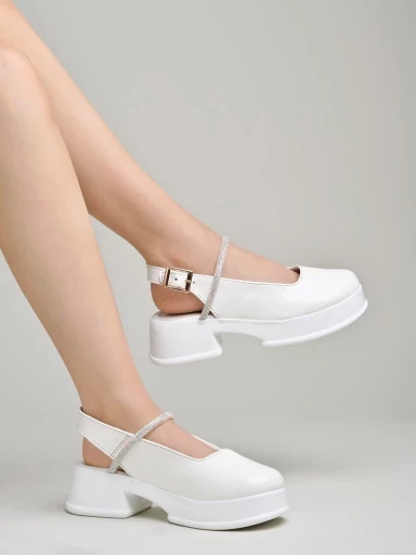 Stylestry Round Toe White Pumps Bellies For Women & Girls