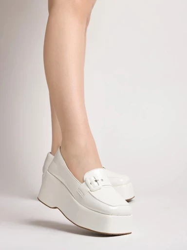 Stylestry Stylish Patent White Casual Shoes For Women & Girls