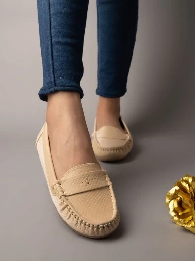 Stylestry Comfortable Casual Cream Loafers For Women & Girls