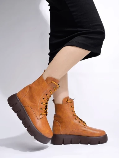 Stylestry Smart Casual Tan Boots For Women & Girls