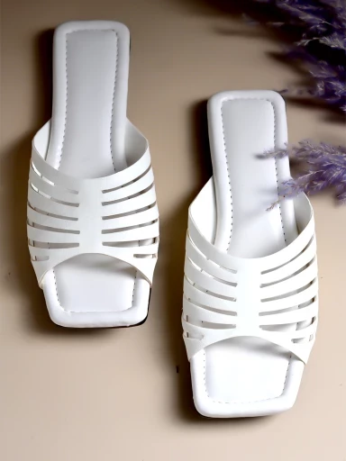 Stylestry Strappy White Flats For Women & Girls