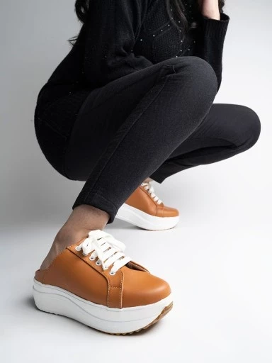 Stylestry Sneaker Smart Casual Comfortable Walking Tan Shoes For Women & Girls