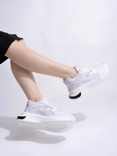 Shoetopia Lace-up Comfortable White Sports Shoes For Women & Girls