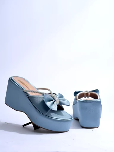 Stylestry Embellished Blue Platfrom Heels For Women & Girls