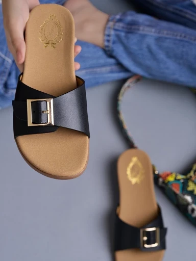 Stylestry Stylish Solid Black Flats For Women