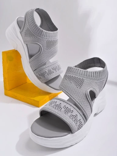 Stylestry Smart Casual Grey Sandals For Women & Girls