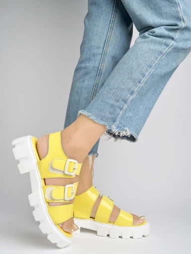 Stylestry Smart Casual Yellow Sandals For Women & Girls