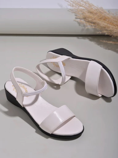 Stylestry Fashion & Comfortable Casual White Sandals For Women & Girls