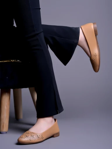 Stylestry Textured Beige Ballerinas For Women & Girls