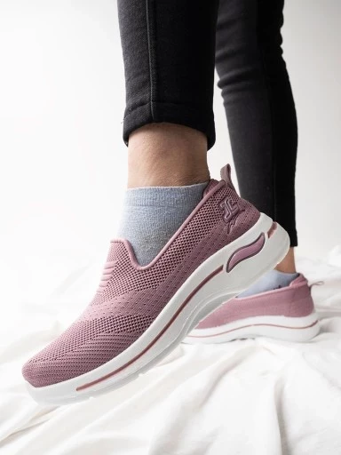 Stylestry Slip-on Comfortable Peach Sneakers For Women & Girls