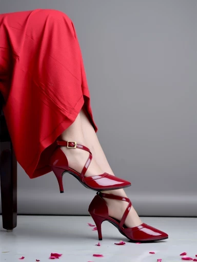 Stylestry Solid Criss-Cross Straps Cherry Wedges For Women & Girls