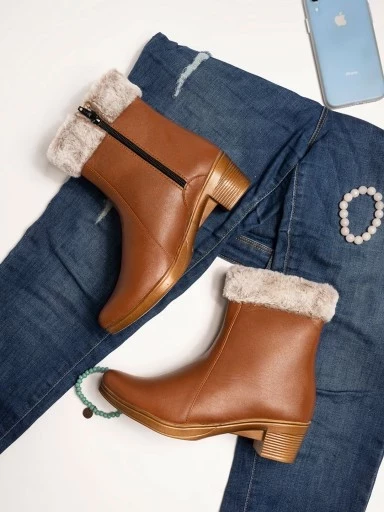 Stylestry Stylish Trendy Smart Casual Tan Boots For Women & Girls