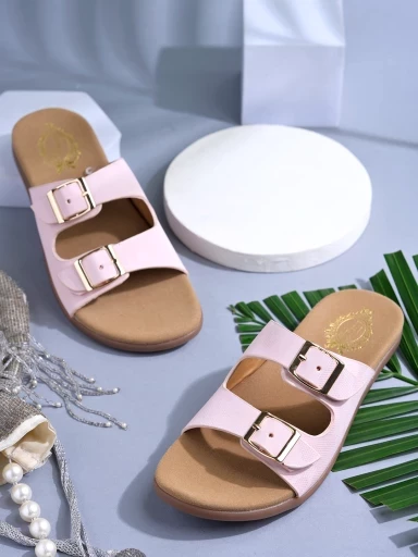 Stylestry Stylish Solid Pink Flats For Women