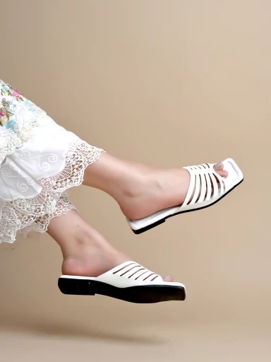 Stylestry Strappy White Flats For Women & Girls