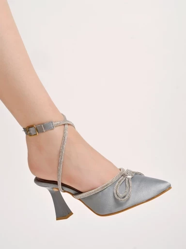 Stylestry Embellished Silver Pumps For Women & Girls