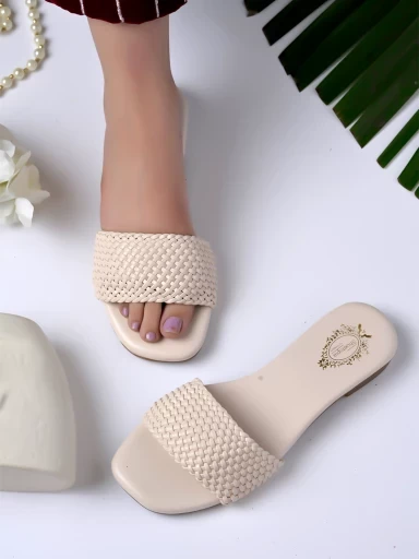 Stylestry Smart Casual Cream Flats for Women & Girls