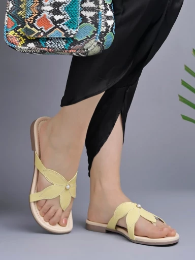Stylestry Stylish Casual Yellow Flats For Women & Girls