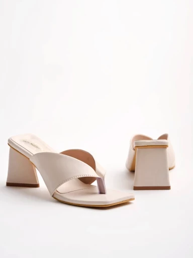 Stylestry Stylish Cream Block Heels For Women & Girls