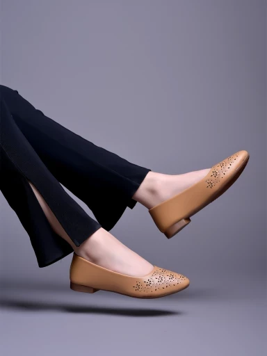 Stylestry Textured Beige Ballerinas For Women & Girls