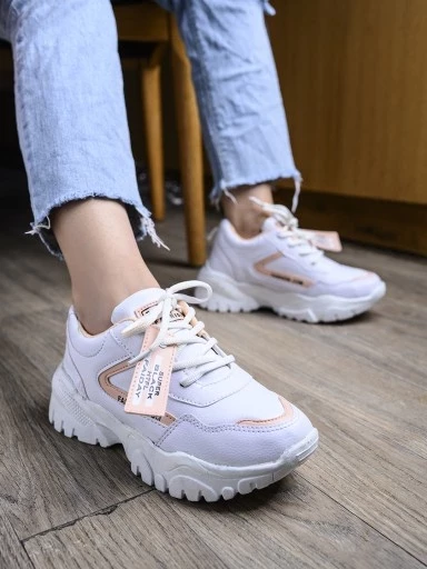 Shoetopia Women & Girls Peach Smart Casual Sneakers