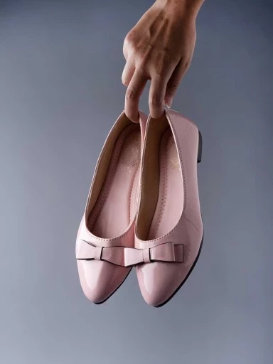 Stylestry Women Pink Mules with Bows Flats