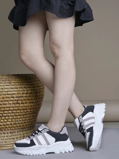 Stylestry Smart Casual Comfortable Black Sneakers For Women & Girls