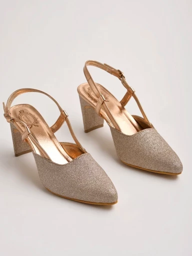 Stylestry Embellished Ankle Strap Copper Pumps For Women & Girls