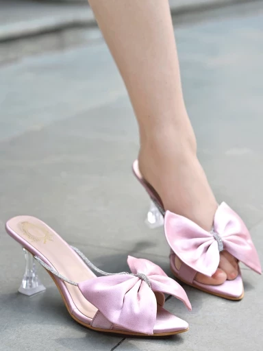 Stylestry Stylish Western Embellished Light-Pink Heels For Women & Girls