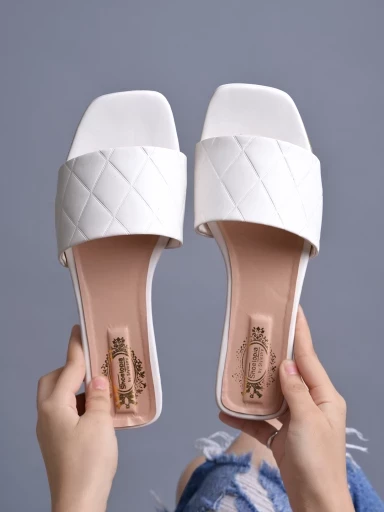 Stylestry Stylish Embellished White Flats For Women