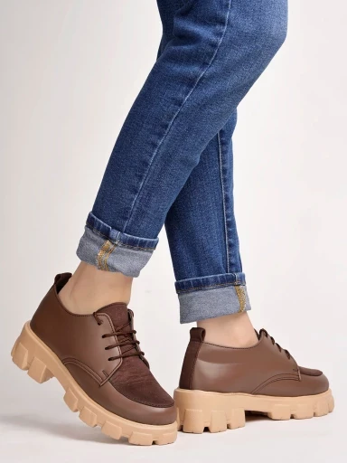 Stylestry Smart Casual Brown Shoes For Women & Girls