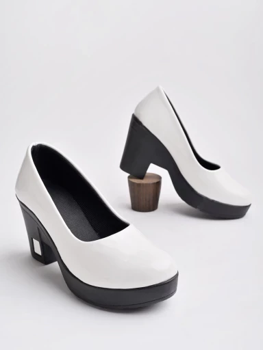 Stylestry Solid White Pumps For Women & Girls