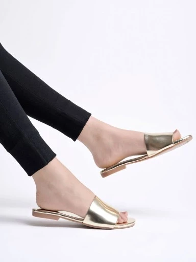Shoetopia Embellished Gold-Toned Flats For Women & Girls