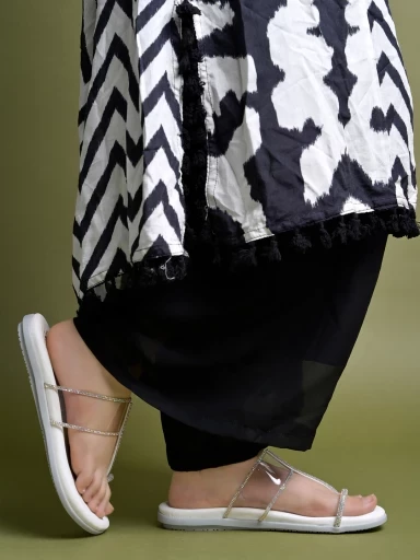 Stylestry Stylish White Flats For Women & Girls
