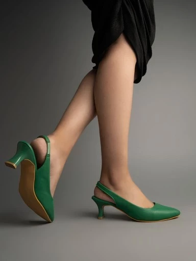 Stylestry Stylish Pointed Toe Green Pumps For Women & Girls