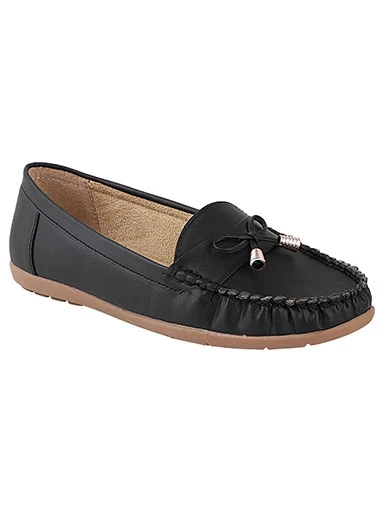 Stylestry Womens & Girls Black Solid Ballerinas With Bow