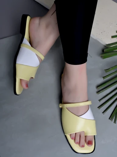 Stylestry Solid Square Toe Casual Yellow Flats For Women & Girls
