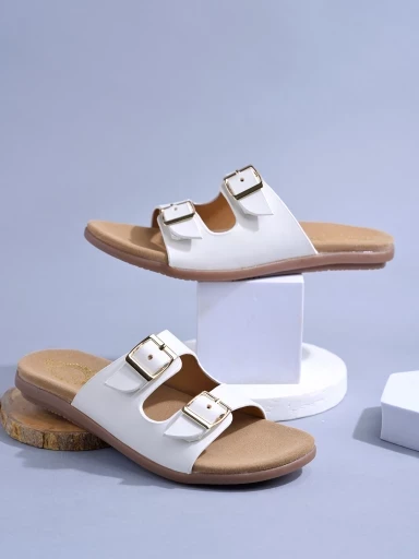 Stylestry Stylish Solid White Flats For Women