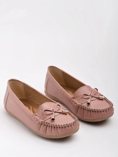 Stylestry Stylish Bow Detailed Peach Loafers For Women & Girls