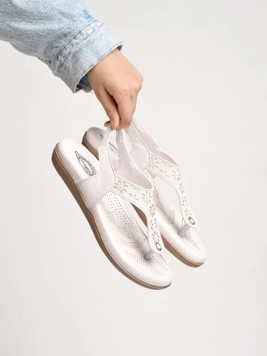 Stylestry Slingback White Flat Sandals For Women & Girls