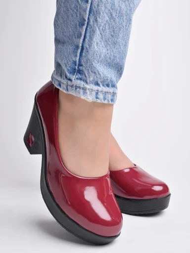 Stylestry Solid Cherry Pumps For Women & Girls