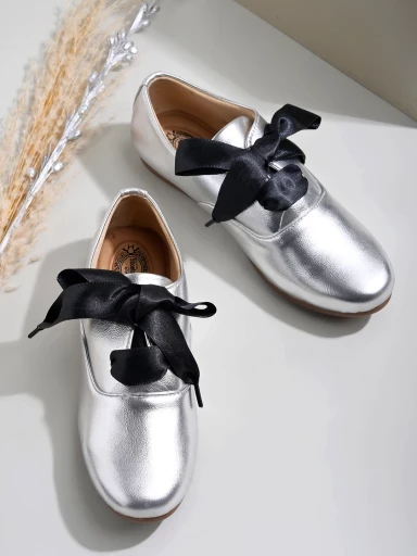 Stylestry Smart Casual Silver Sneakers For Women & Girls