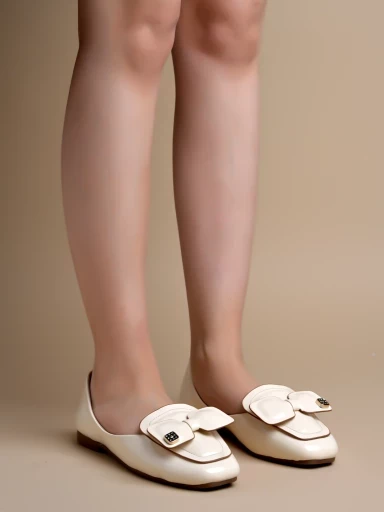 Stylestry Bow Detailed Cream Marry Janes For Women & Girls