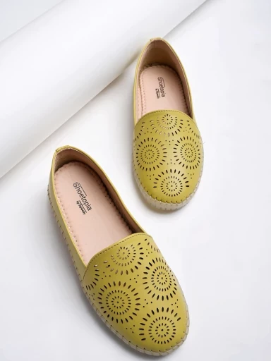 Shoetopia Everyday Casual Yellow Loafers For Women & Girls