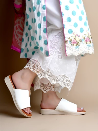 Stylestry Elegant White Wedges For Women & Girls