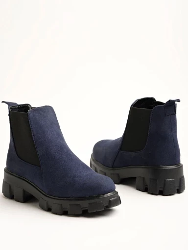 Stylestry Smart Casual Blue Boots For Women & Girls